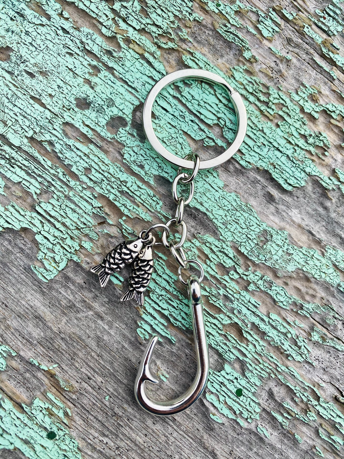 Fish and Hook Key chain