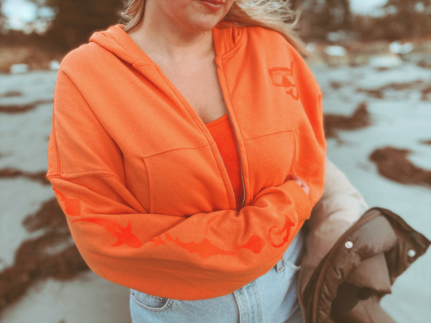 Neon Sharky Cropped Sweater