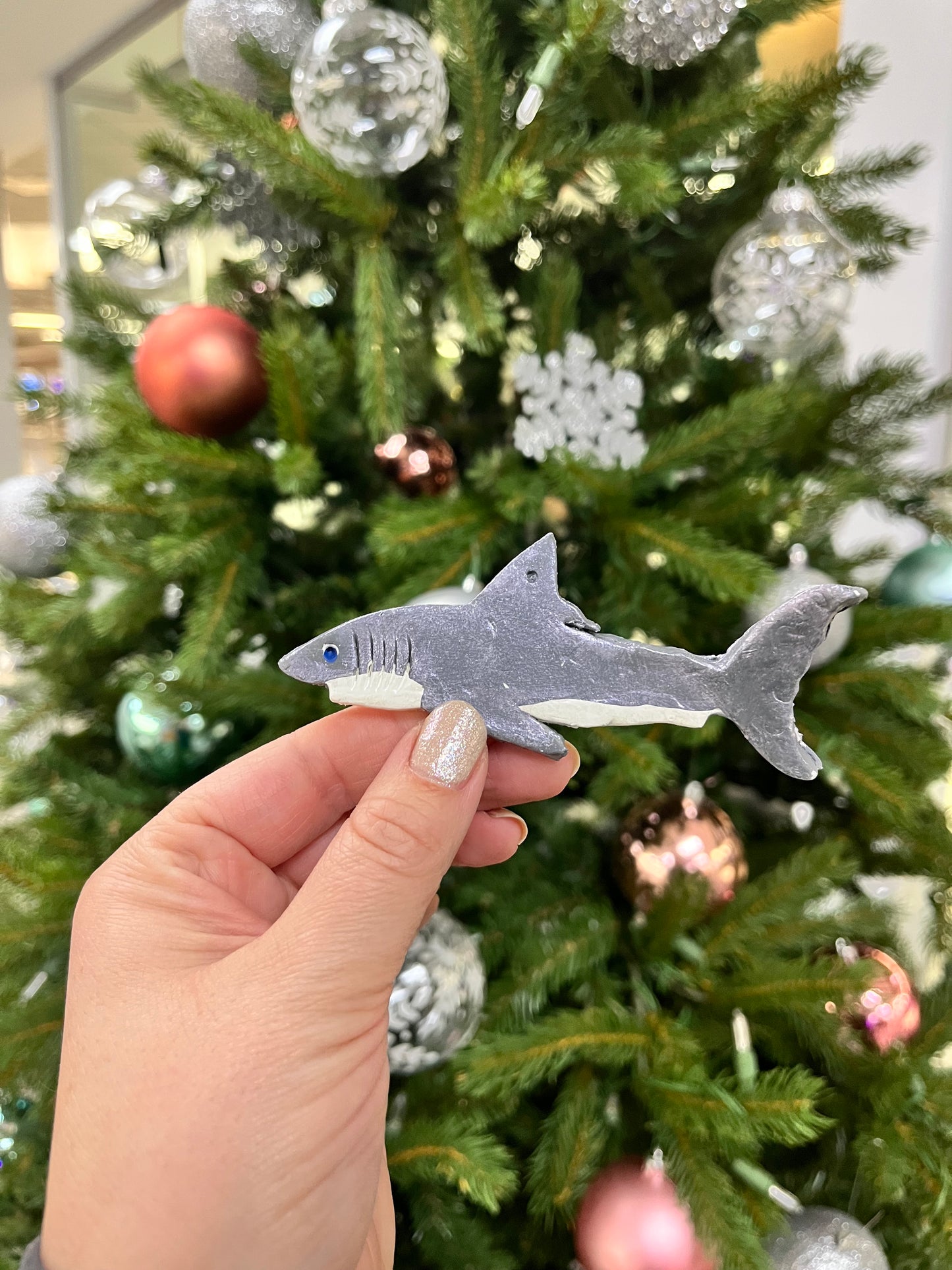 White Shark Christmas Ornament