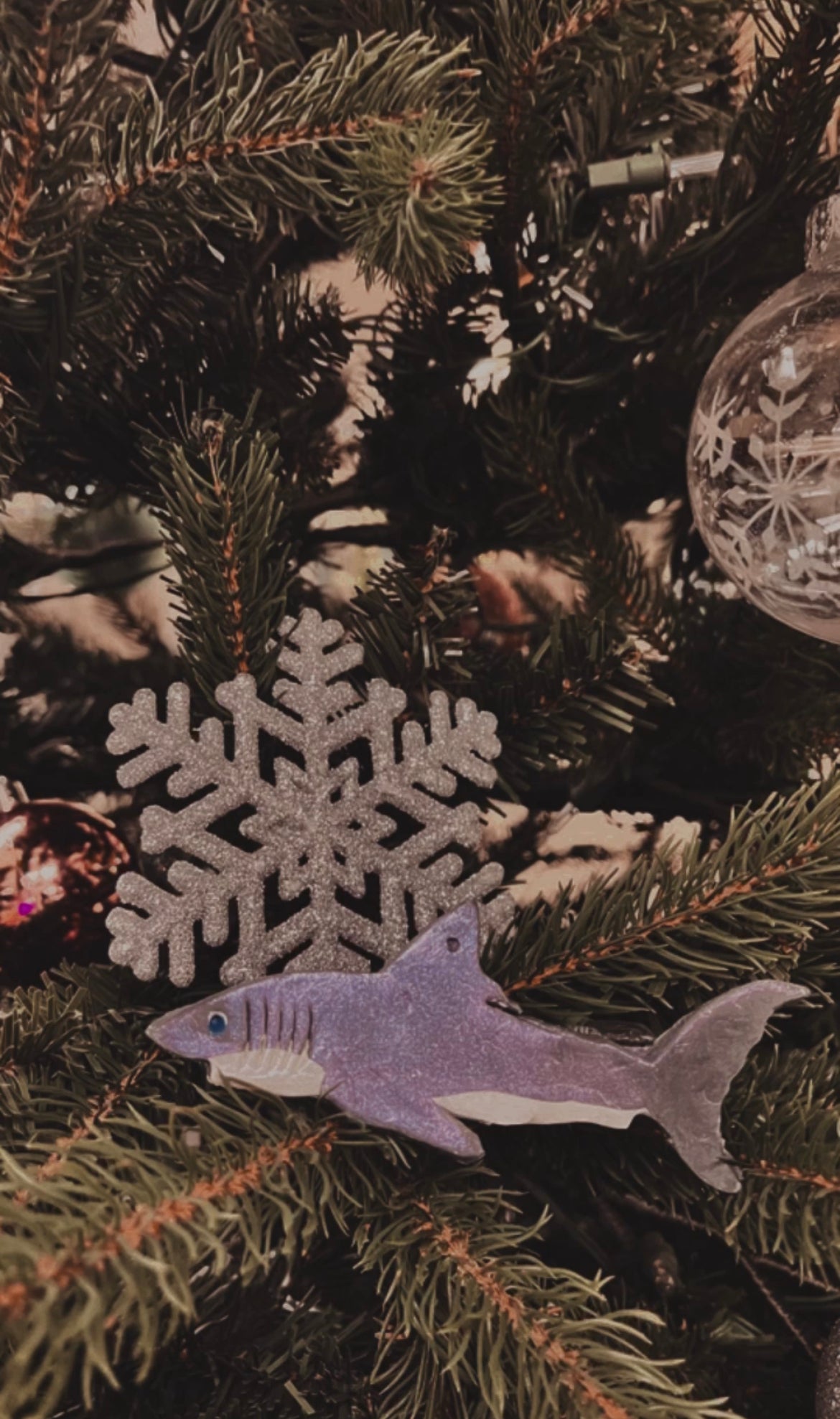 White Shark Christmas Ornament