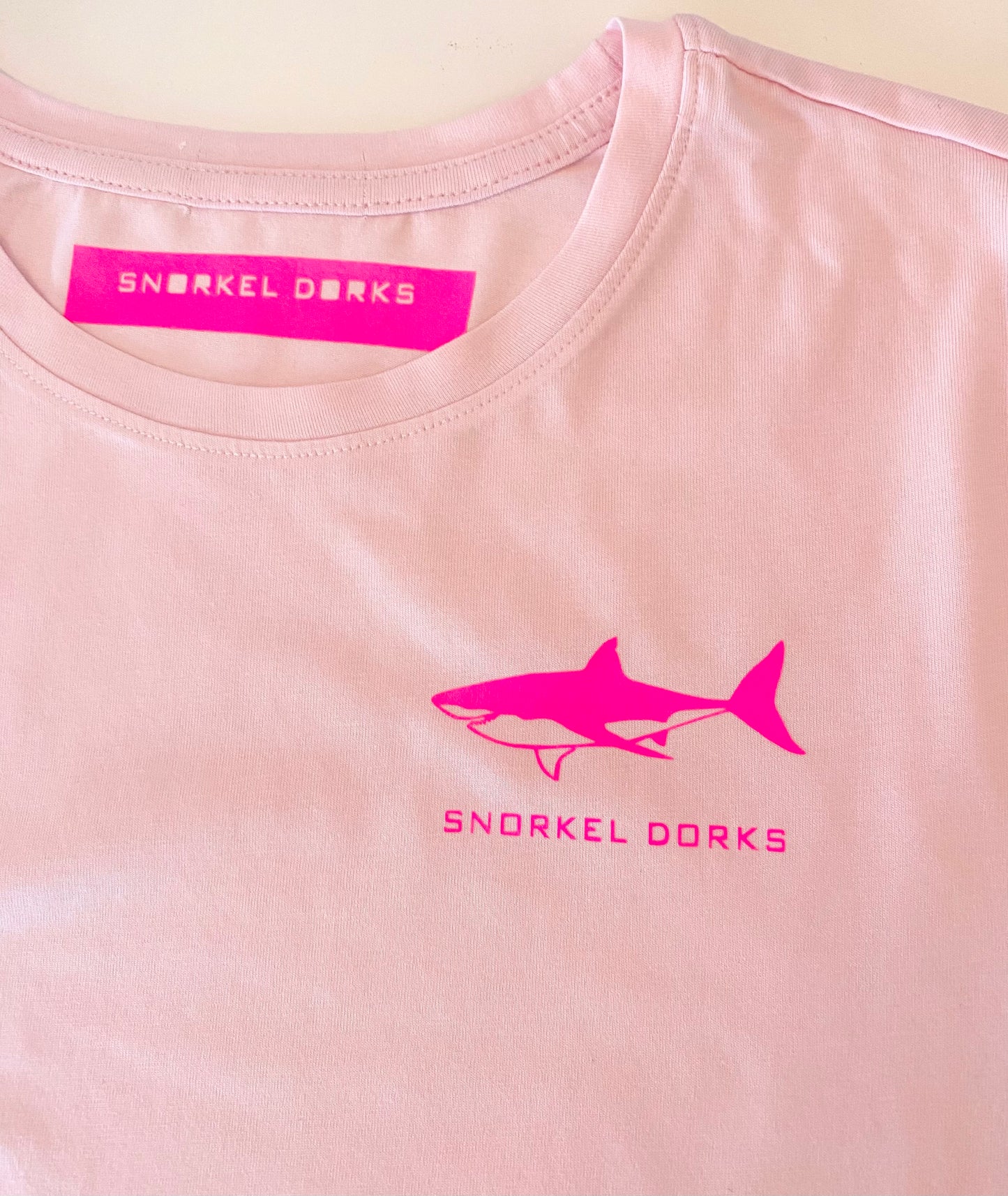 Neon Pink Great White Shark T-shirt