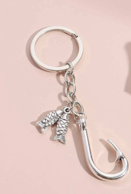 Fish and Hook Key chain